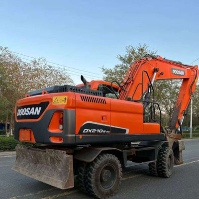 Doosan DX210W Used Wheel Excavator Hydraulic Mini Second Hand Digger 20100 kg