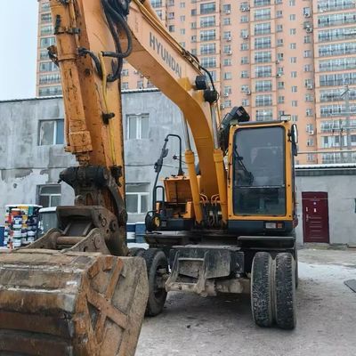 Hyundai 150w Used Wheel Excavator Heavy Duty Second Hand Earth Moving Equipment
