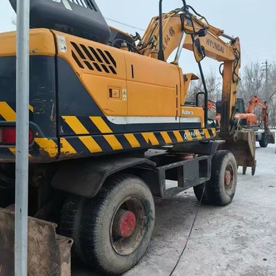 Hyundai 150w Used Wheel Excavator Heavy Duty Second Hand Earth Moving Equipment
