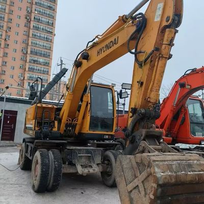 Hyundai 150w Used Wheel Excavator Heavy Duty Second Hand Earth Moving Equipment