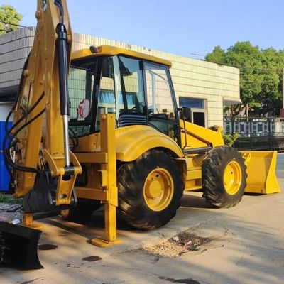 74.6kW JCB 4CX Used Loader Yellow 4378kg Lift Second Hand Backhoe Loader Wheel Moving