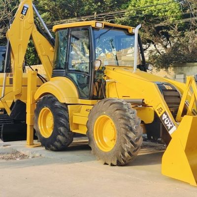 74.6kW JCB 4CX Used Loader Yellow 4378kg Lift Second Hand Backhoe Loader Wheel Moving