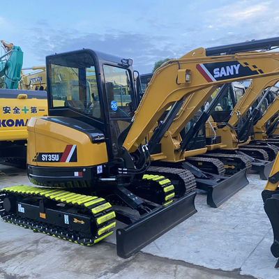 Earth Moving Used SANY 35U Excavator Digger Water Cooling Yellow Color