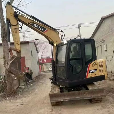 2200rpm Used Mini Digeer SANY 75C Second Hand Excavator Machine 7280kg